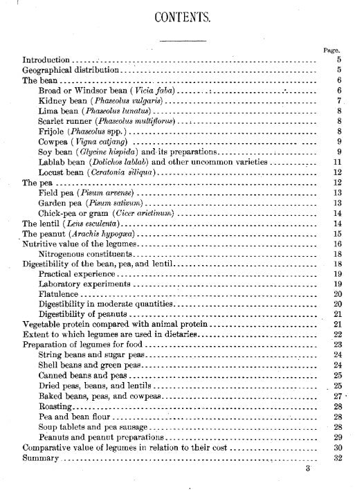 Legumes (1900) Beans, Peas, and Other Legumes as Food