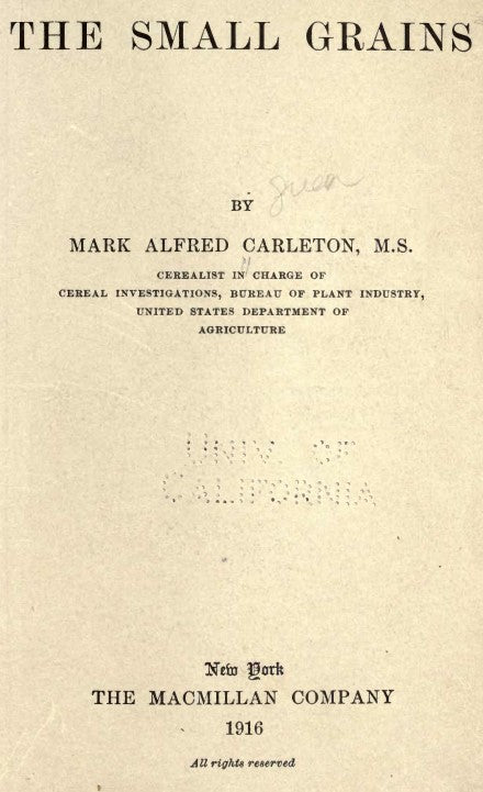 Grains (1916) The Small Grains