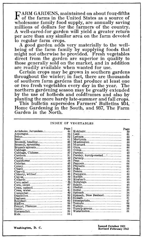Skills: (1942) The Farm Garden