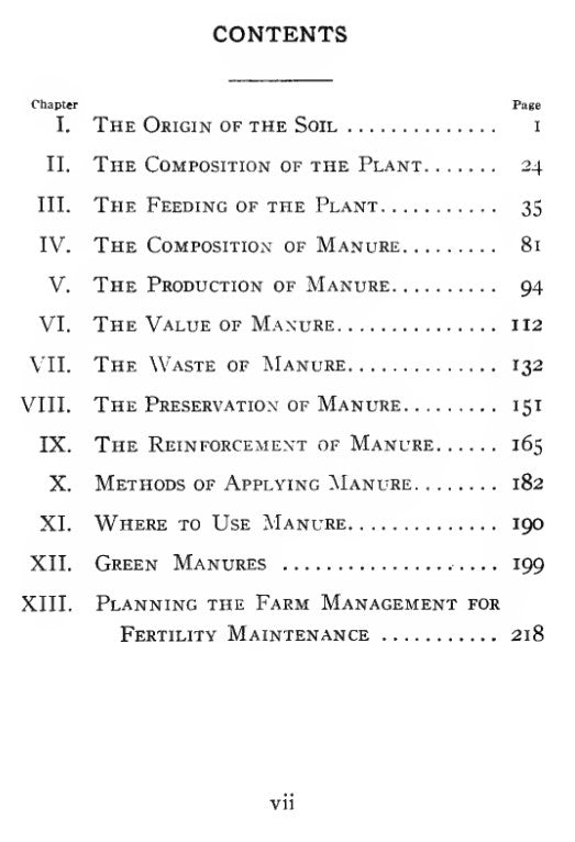 Soil (1914) Farm Manures
