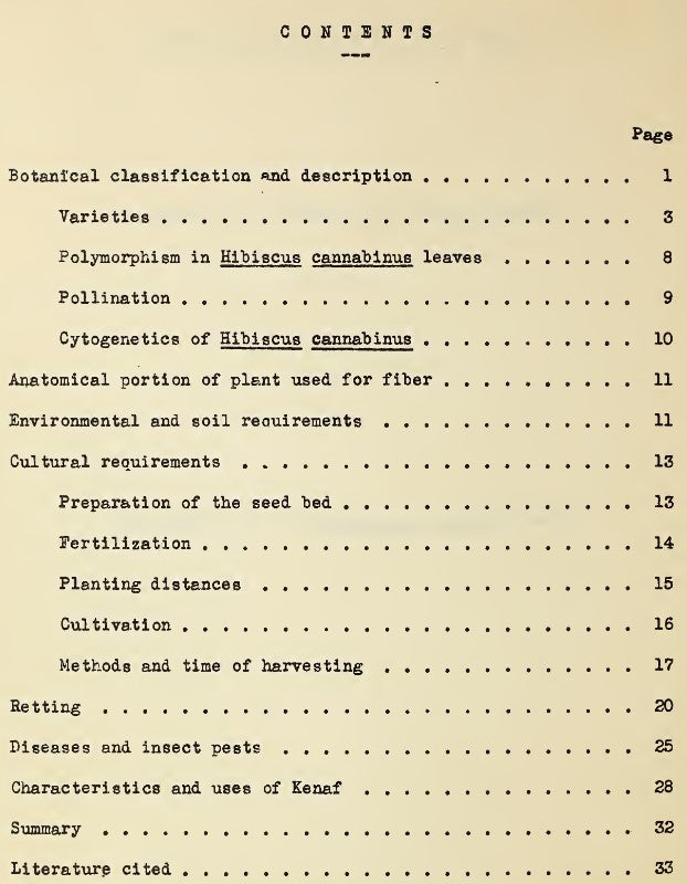 Fiber (1943) Kenaf as a Fiber Crop
