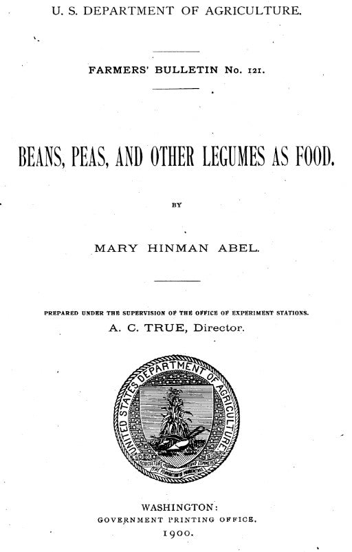 Legumes (1900) Beans, Peas, and Other Legumes as Food