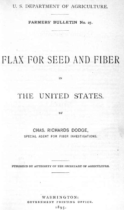 Fiber (1895) Flax for Seed and Fiber