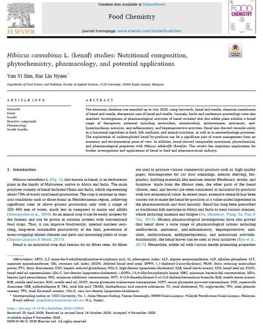 Fiber (2021) Kenaf - Hibiscus cannabinus studies: Nutritional compositions, phytochemistry, pharmacology, and potential applications