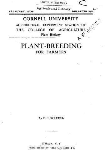 Corn, Wheat, Oats, Barley, Potatoes (1908) Plant-breeding for Farmers