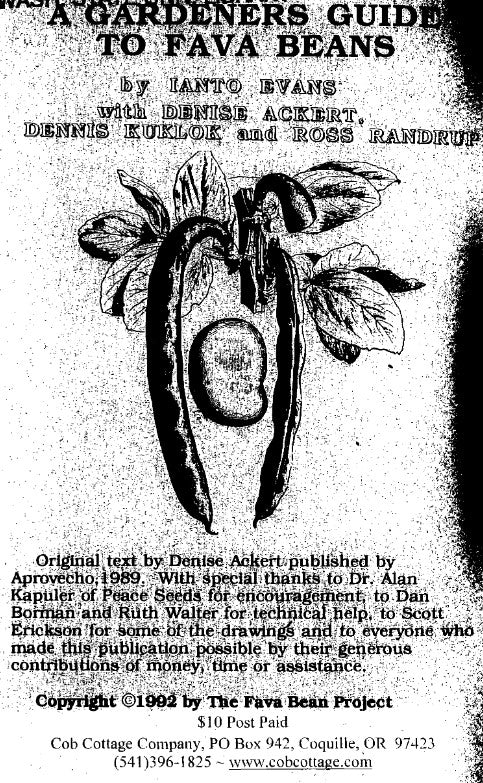 Legumes (1992) A Gardeners' Guide to Fava Beans