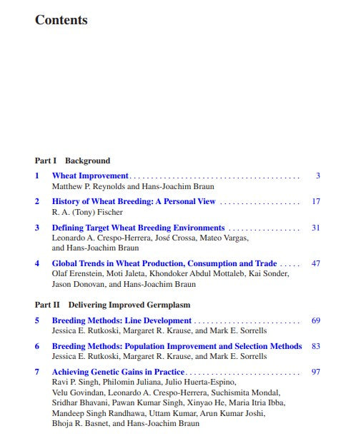 Wheat (2022) Wheat Improvement - Food Security in a Changing Climate