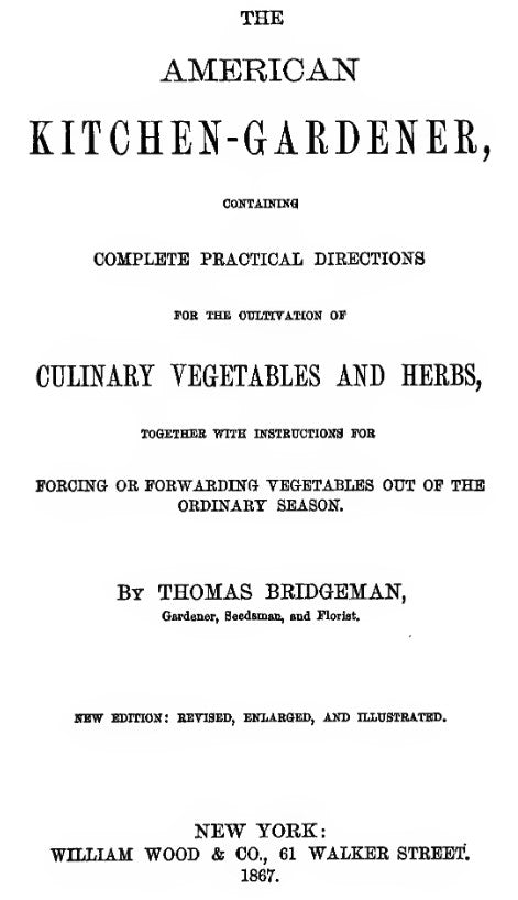 Skills (1867) The American Kitchen-Gardener