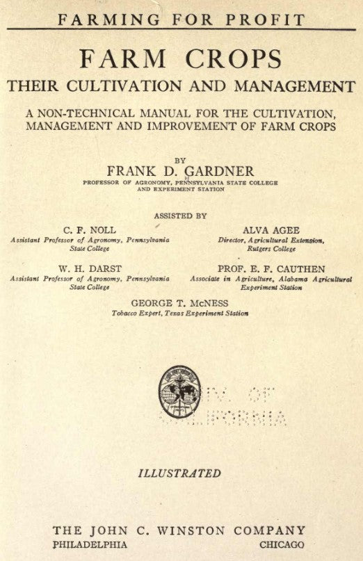 Skills (1916) Farming for Profit Farm Crops Their Cultivation and Management