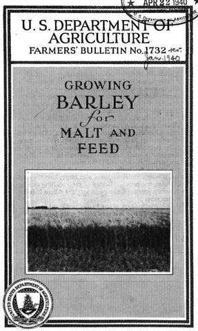 Barley (1940) Growing Barley for Malt and Feed