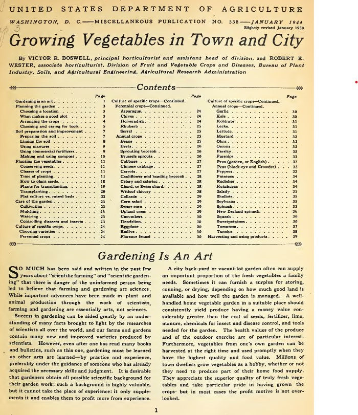 Skills (1950) Growing Vegetables in Town and City