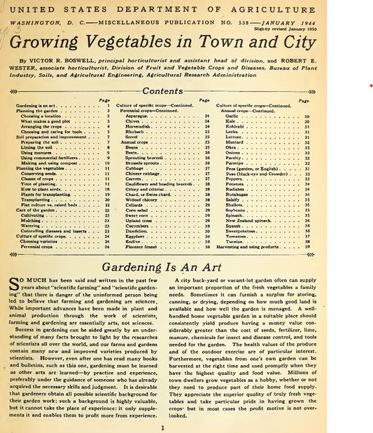 Skills (1950) Growing Vegetables in Town and City