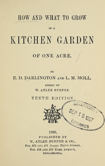 Skills (1898) How and What to Grow in a Kitchen Garden of One Acre
