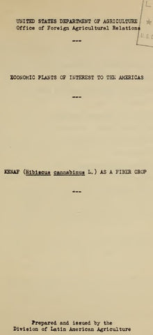 Fiber (1943) Kenaf as a Fiber Crop