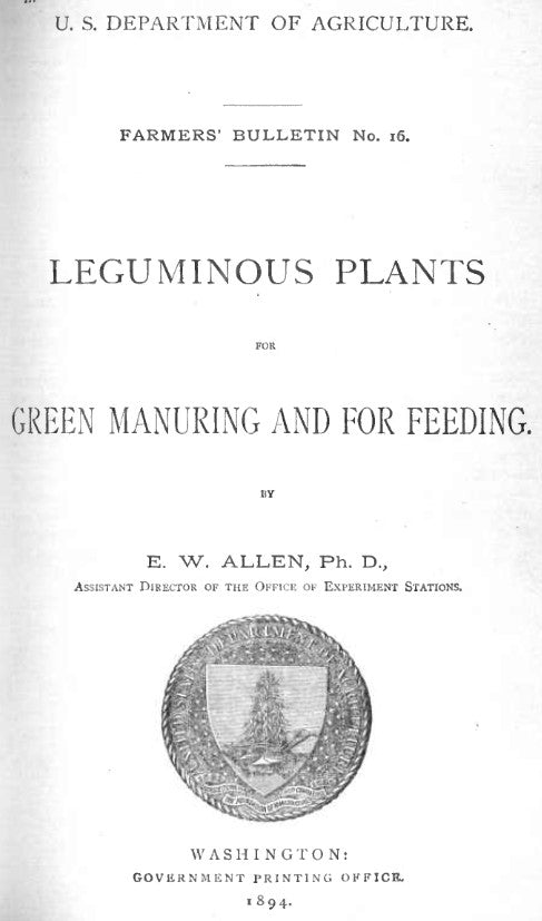 Legumes (1894) Leguminous Plants for Green Manuring and for Feeding