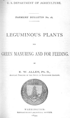 Legumes (1894) Leguminous Plants for Green Manuring and for Feeding