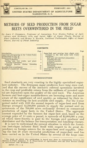 Roots (1931) Methods of Seed Production from Sugar Beets Overwintered in the Field