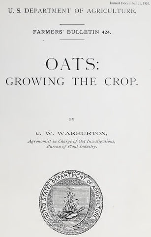 Oats (1910) Growing the Crop