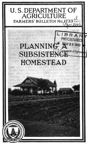 Skills (1940) Planning a Subsistence Homestead