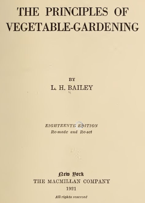 Skills (1921) The Principles of Vegetable-Gardening