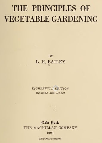 Skills (1921) The Principles of Vegetable-Gardening
