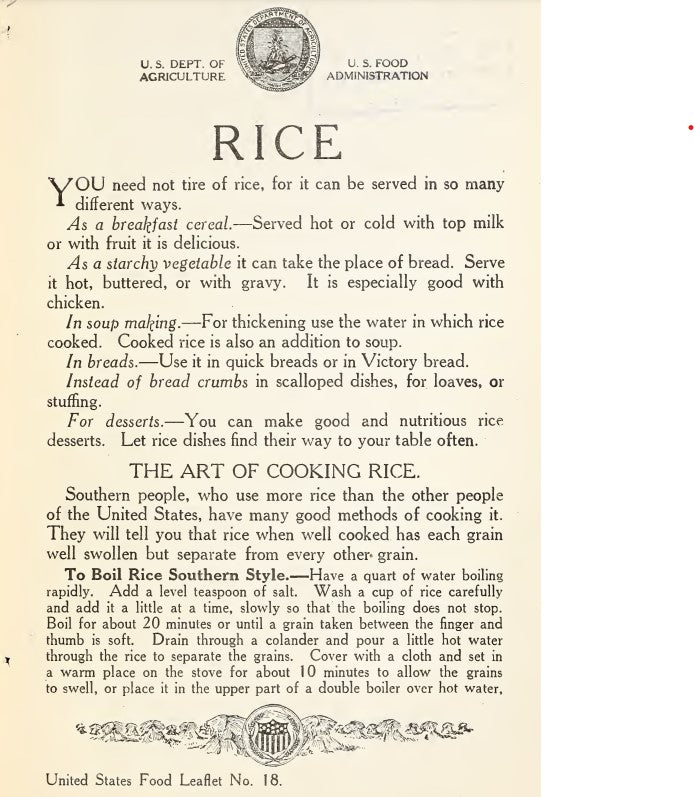 Old English Rice Recipes (1918) Rice – Great Lakes Staple Seeds