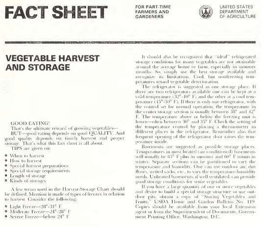 Skills: (1977) Vegetable Harvest and Storage