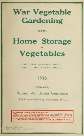 Skills (1918) War Vegetable Gardening and the Home Storage of Vegetables